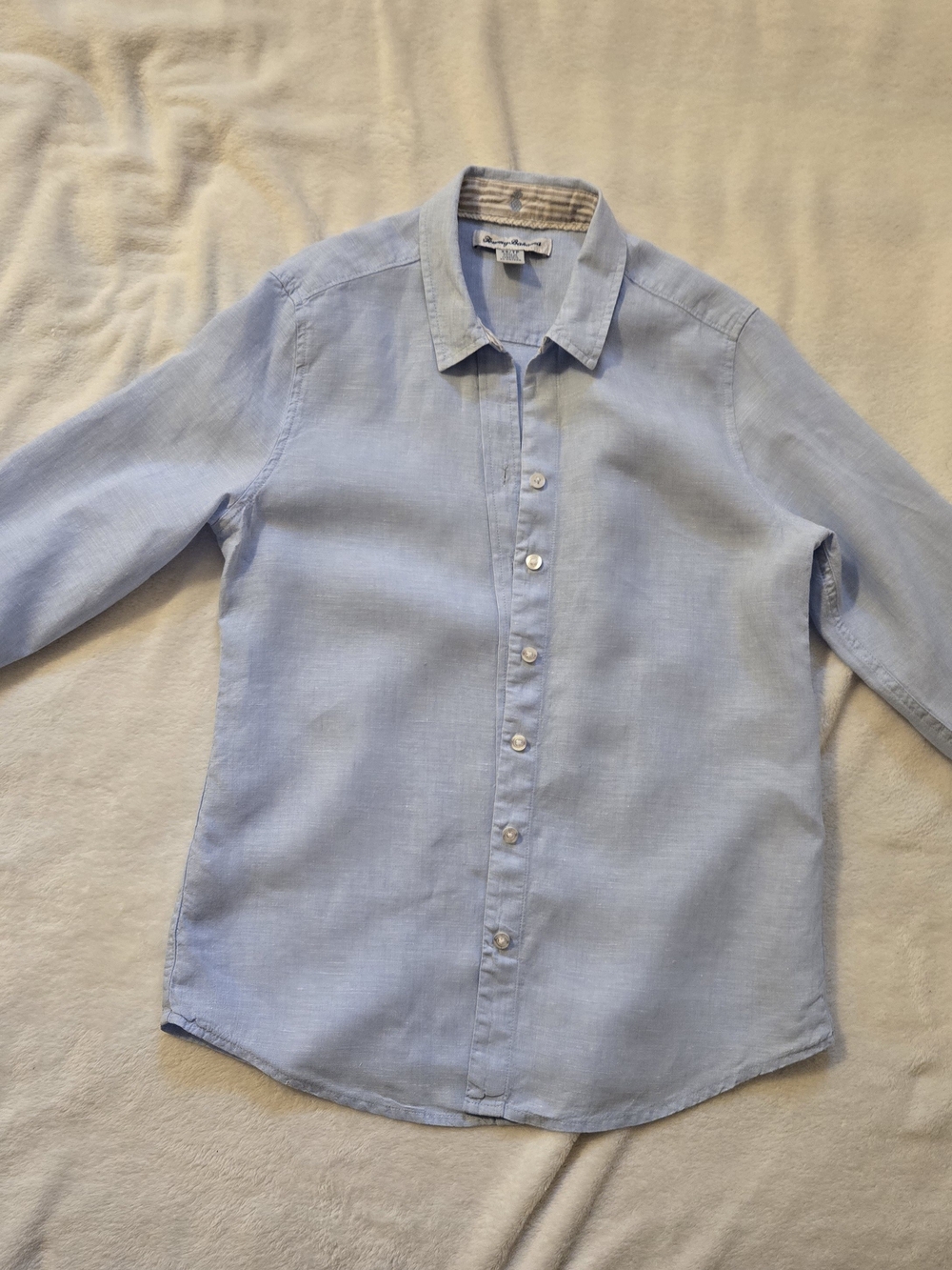 Tommy Bahama 100% Linen Light Blue Women's Button-Down Shirt